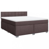 Cumpara ieftin Pat continental cu saltea maro inchis 180x200cm material textil
