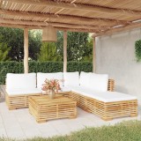 Cumpara ieftin Set mobilier grădină cu perne, 6 piese, lemn masiv de tec