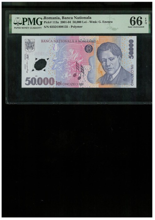 ROMANIA 50000 LEI 2004-POLYMER-P 113a-PMG 66