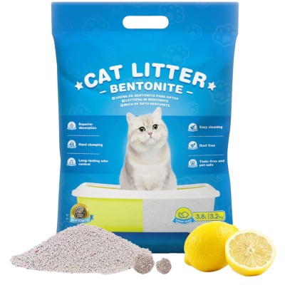 Asternut Igienic pentru Pisici, Rozatoare, Aroma de Lamaie, Reduce Mirosurile, Bentonita, 3.8 L foto