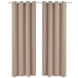 Draperii opace cu ocheți metalici, 2 buc, 135 x 175 cm, crem