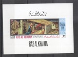 Ras Al Khaima 1968 Paintings Christmas mini sheet Mi.274 MNH DA.027, Nestampilat