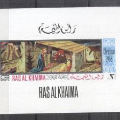 Ras Al Khaima 1968 Paintings Christmas mini sheet Mi.274 MNH DA.027
