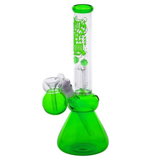 Bong de sticla Amsterdam Leaf Verde, inaltime 30 cm diametru 40 mm, 18,8 mm