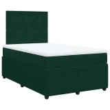 Cumpara ieftin Pat box spring cu saltea, verde inchis, 120x190 cm, catifea