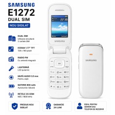 Telefon Mobil Samsung E1272 Dual Sim alb Nou Sigilat