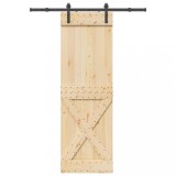 VidaXL Ușă glisantă cu set de feronerie 70x210 cm, lemn masiv de pin