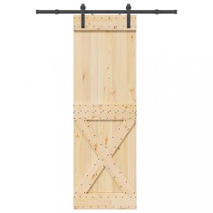 vidaXL Ușă glisantă cu set de feronerie 70x210 cm, lemn masiv de pin foto