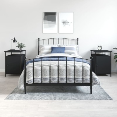 vidaXL Noptiere, 2 buc., negru, 40x42x60 cm, lemn prelucrat 825864 foto