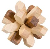 Joc logic IQ din lemn bambus in cutie metalica Crystal, Fridolin