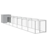 Cusca de caine &amp; tarc gri deschis 110x813x110cm otel galvanizat