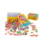 Set 25 puzzle-uri din 2 piese, fructe si legume, in cutie metalica, 50 de piese, Oem