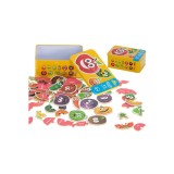 Set 25 puzzle-uri din 2 piese, fructe si legume, in cutie metalica, 50 de piese