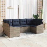 vidaXL Set de canapele pentru grădină 6 pcs Gri și albastru marin 3355534