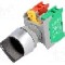 Intrerupator rotativ, 22mm, seria CS22, IP65, AUSPICIOUS - CS22-1-O/C BK,1-2 2POSITION