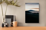 Tablou Canvas Peisaj Montan cu Ceață și Răsărit - Multicolor, 26 x 39 cm, CMCLASS