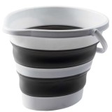 Galeata Pliabila din Silicon si Plastic, cu Maner 5L, Practica si Compacta Alb si Negru