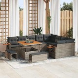 VidaXL Set de canapele pentru grădină 12 pcs Gri 100 x 100 x 71 cm