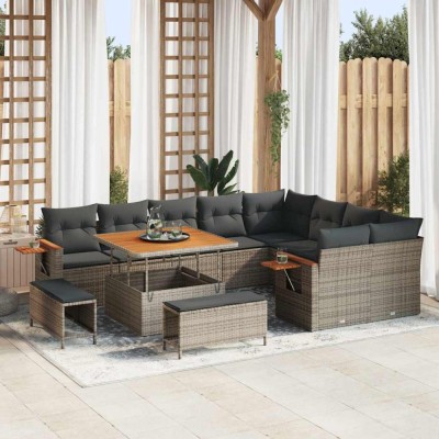 vidaXL Set de canapele pentru grădină 12 pcs Gri 100 x 100 x 71 cm 3363208 foto