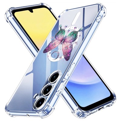 Husa antisoc pentru samsung galaxy a15 - airbag magsafe, 4 col&amp;Egrave;uri ranforsate, c24 - butterflies foto