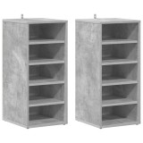 Pantofare, 2 buc., gri beton, 31,5x35x70 cm, lemn prelucrat