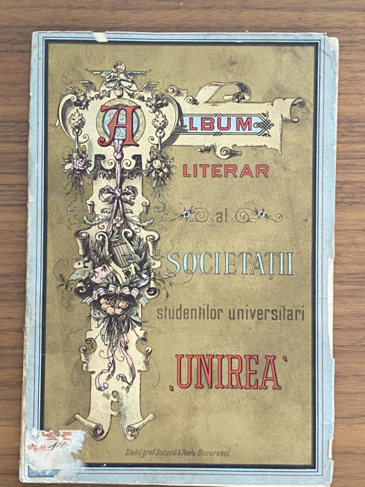 Album literar al Societatii studentilor Unirea carte veche poezie Iulia Hasdeu