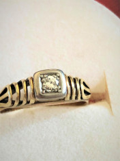 Art Deco Inel Aur 14 k cu Diamant foto