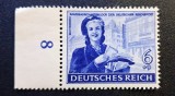 Germania (1939) -6+9Pf "Factor Poștal Feminin" cu Margine și Număr de Coloană "8" (MINT / Neștampilat) CLK1