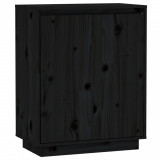 Servantă, negru, 60x34x75 cm, lemn masiv de pin