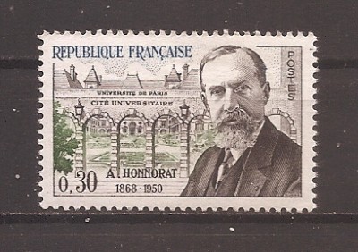 Franta 1960 - A 10-a aniversare a morții lui Honnorat - Universitatea din Paris, MNH foto