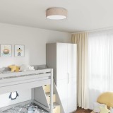 Lustră cu abajur model stea, taupe, &Oslash; 38 cm, țesătură, E27