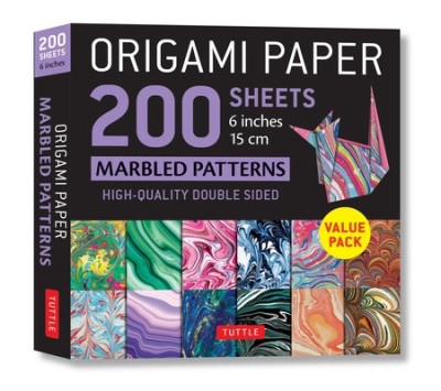 Origami Paper 200 Sheets Marbled Patterns 6&amp;quot;&amp;quot; (15 CM): Tuttle Origami Paper: High-Quality Double Sided Origami Sheets Printed with 12 Different Patter foto
