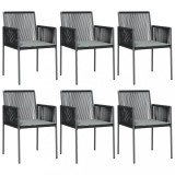 Cumpara ieftin Scaune gradina cu perne 6 buc. negru 54x60,5x83,5 cm poliratan
