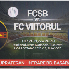 M5 - BILET ACCES PARCARE - FCSB STEAUA - FC VIITORUL - 11 03 2019