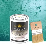 Vopsea Decorativă Perla Luxury Verde Inchis 2 L cu fulgi perlați&ndash;Pensulă inclusă-Toro Decor