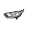 Far FORD TRANSIT/TOURNEO CONNECT, 10.2018-06.2022, partea stanga, TYC, cu daytime running light; H15+H7+PWY24W+W5W; electrical; silver; cu motor; hal