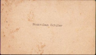 A1511 Carte de vizită Maxmilian Schiller, 1883, cu notă de m&amp;acirc;nă Pașcani foto