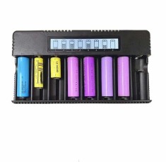 Incarcator Universal Li-Ion Pentru Acumulatori 18650 Cu 8 Porturi Si Display HD-8993A foto