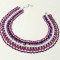 Reducere! Colier margele nisip handmade mov si ciclam, baza gatului, unicat