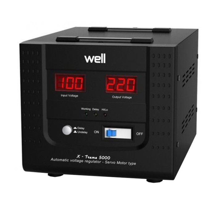 Stabilizator automat de tensiune servomotor Well, 5000VA/3000W Stabilizator automat de tensiune servomotor Well, 5000VA/3000W