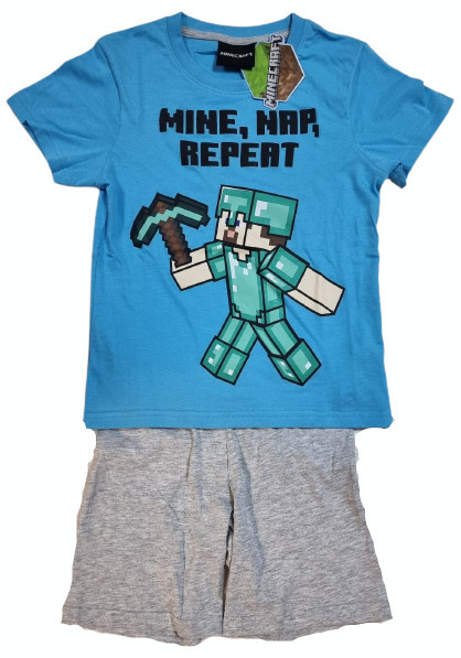 Pijama copii Minecraft Steve Diamond, 5 - 12 ani , ORIGINAL Mojang !!