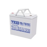 Acumulator pentru UPS sau panouri fotovoltaice TED GEL BA086431, 57Ah, 12V, M6, TED1257 Deep Cycle SafetyGuard Surveillance