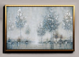 Tablou pictat manual Pictura abstracta Peisaj de iarna 100x80cm Galerie arta, Abstract, Ulei