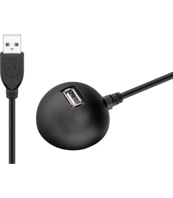 Cablu USB 2.0 de extensie de mare viteza cu suport 1.5m negru Goobay foto