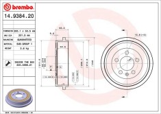 BREMBO 14.9384.20 ESSENTIAL LINE Tambur frana foto