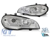 Set de faruri de tuning potrivit pentru BMW X5 E70 2007-2013 cu baza cromata, stanga si dreapta Performance AutoTuning