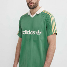 adidas Originals tricou polo barbati, culoarea verde, modelator, IR9381