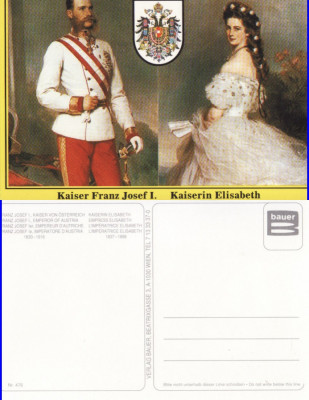 Ilustrata--Imparatul Franz Josef , Sissi-cp moderna foto
