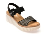 Sandale RIEKER negre, 69176, din piele ecologica