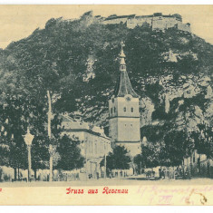 3875 - RASNOV, Brasov, Church, Cetatea, Romania - old postcard - used - 1912